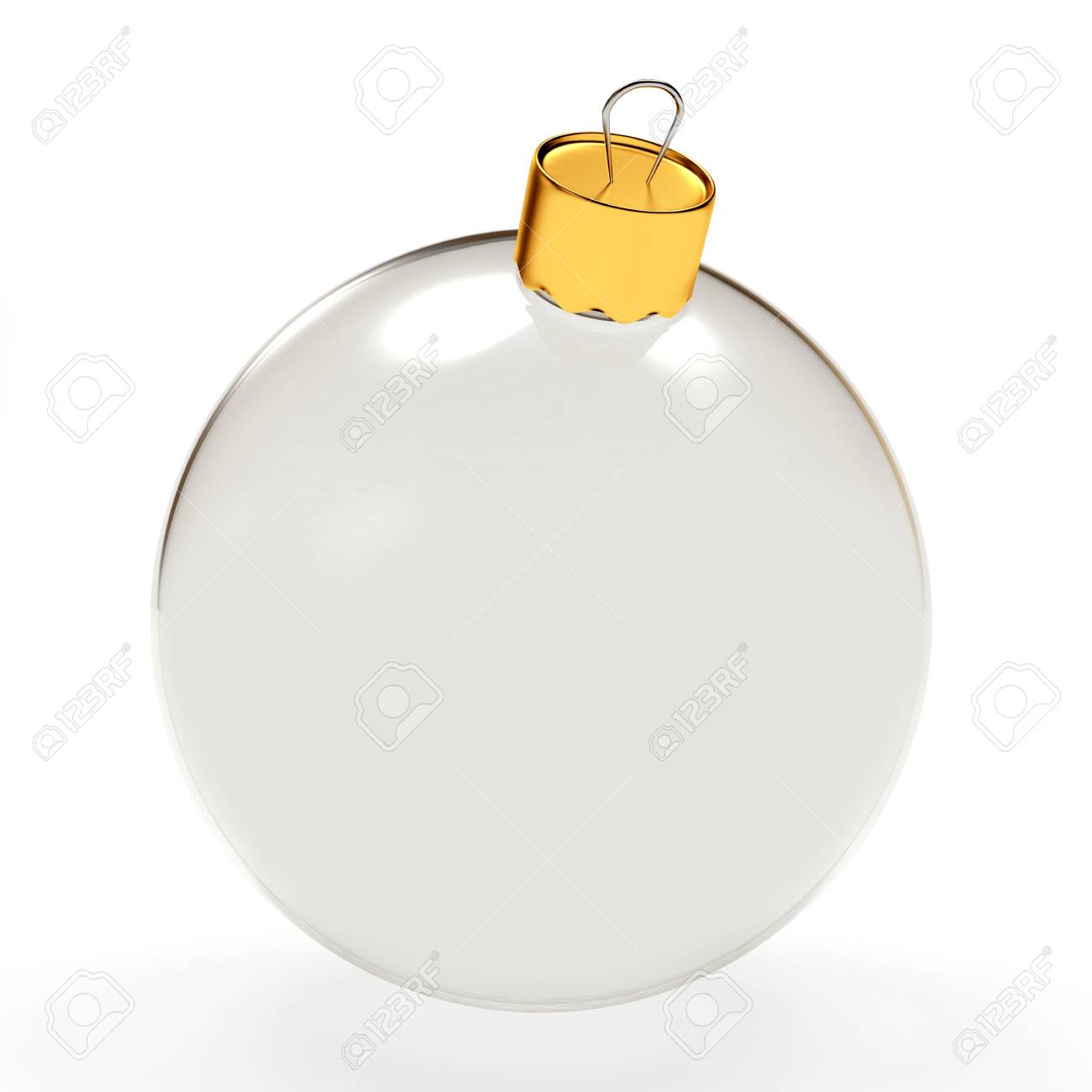 Décoration De Noël Boule De Noël Verre Transparent Isolé Sur Fond Blanc Illustration 3d