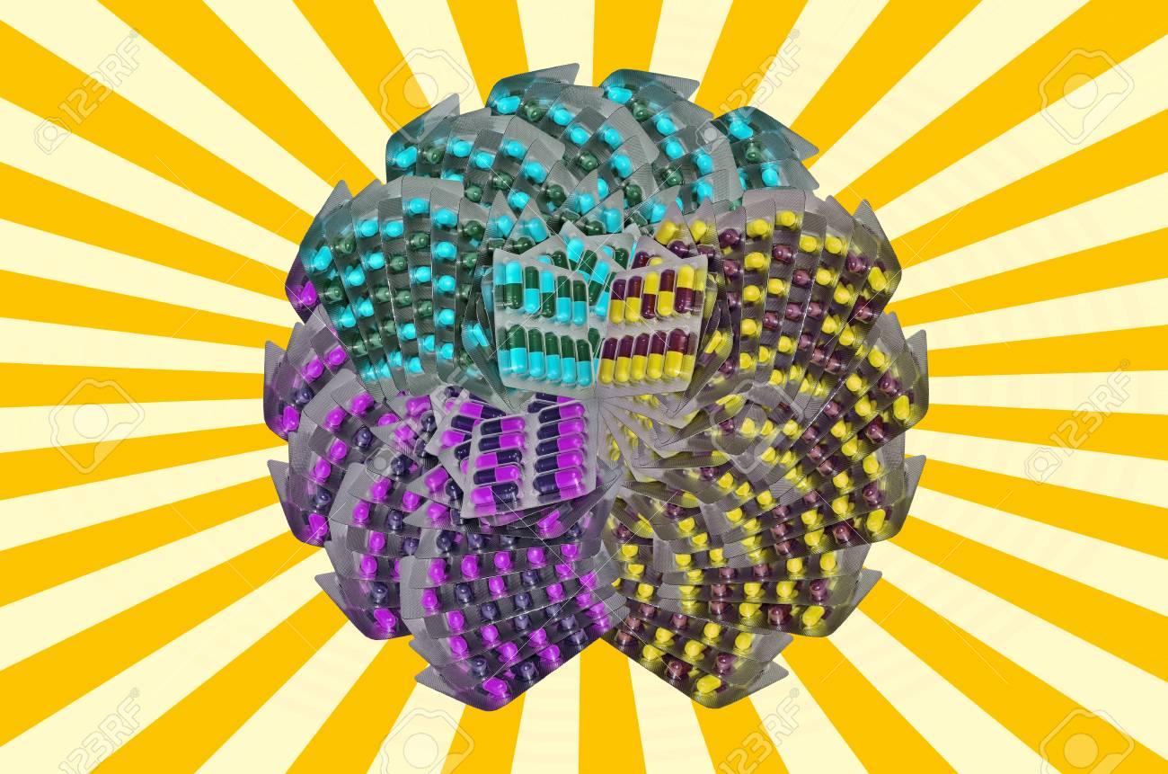 Download Many Color Pills In A Blister Pack On Yellow Beam Background Stock Photo Picture And Royalty Free Image Image 57629643 Yellowimages Mockups