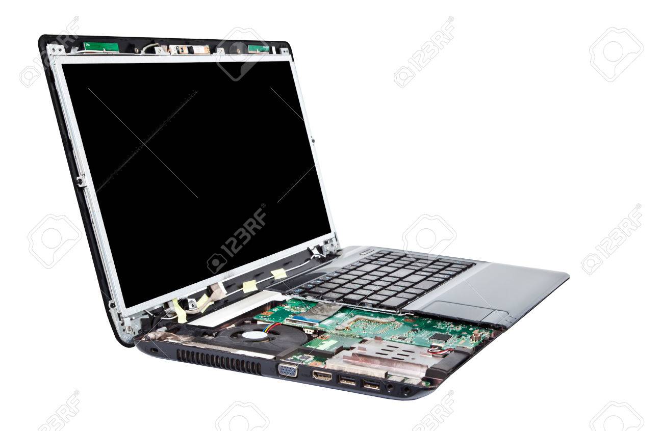 laptop half disassembled laptop
