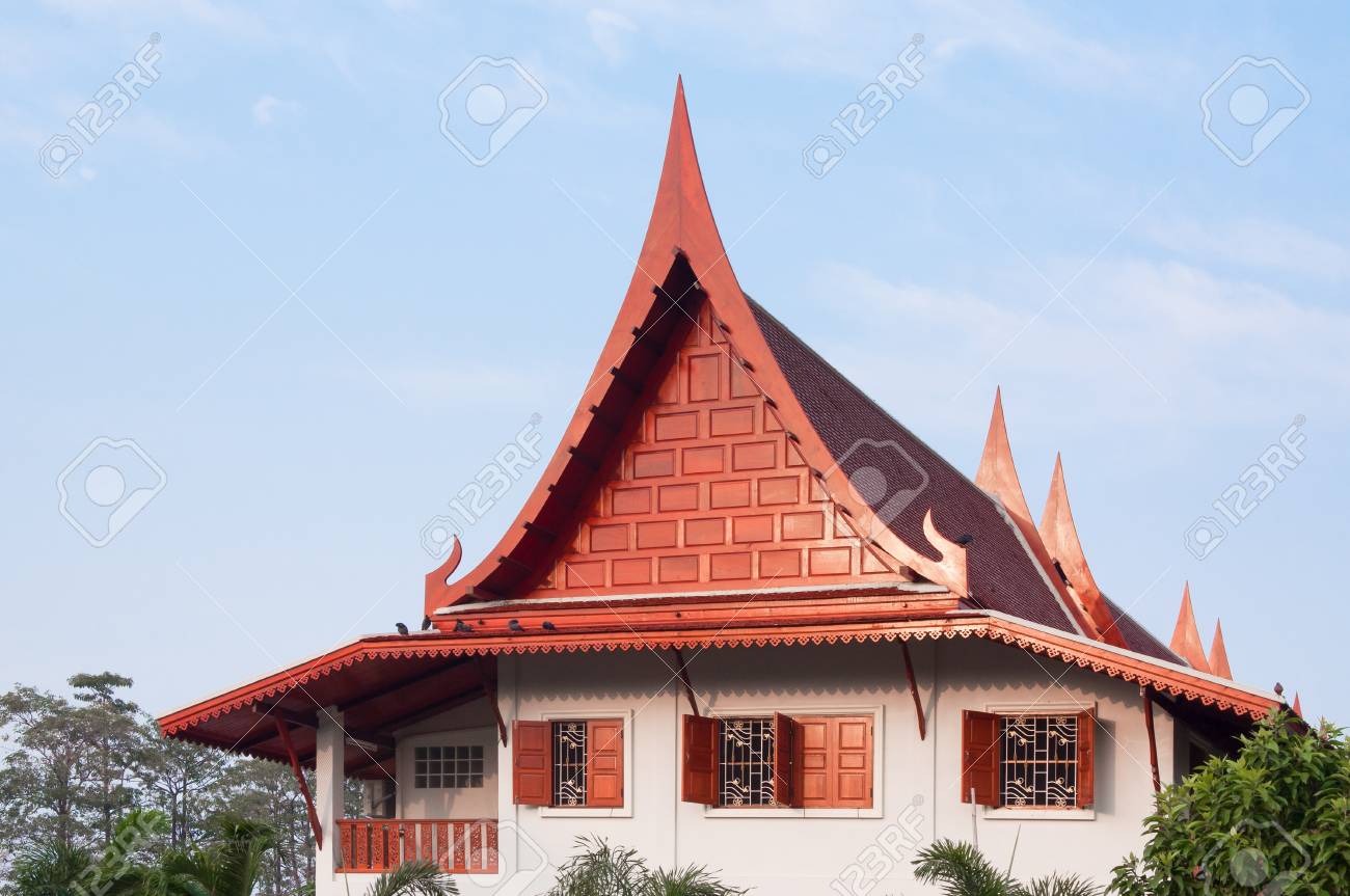 Thai House Style Thailand In The Outdoor,thai Architecture Stock Photo,  Picture and Royalty Free Image. Image 77880960.