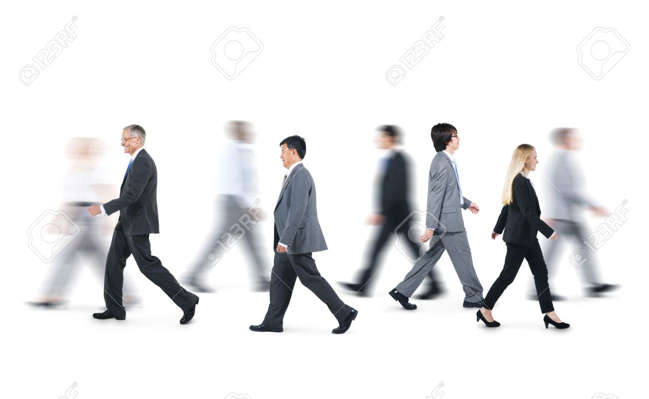 Group Of Business People Walking In Different Directions Stock Photo Picture And Royalty Free Image Image 27154831