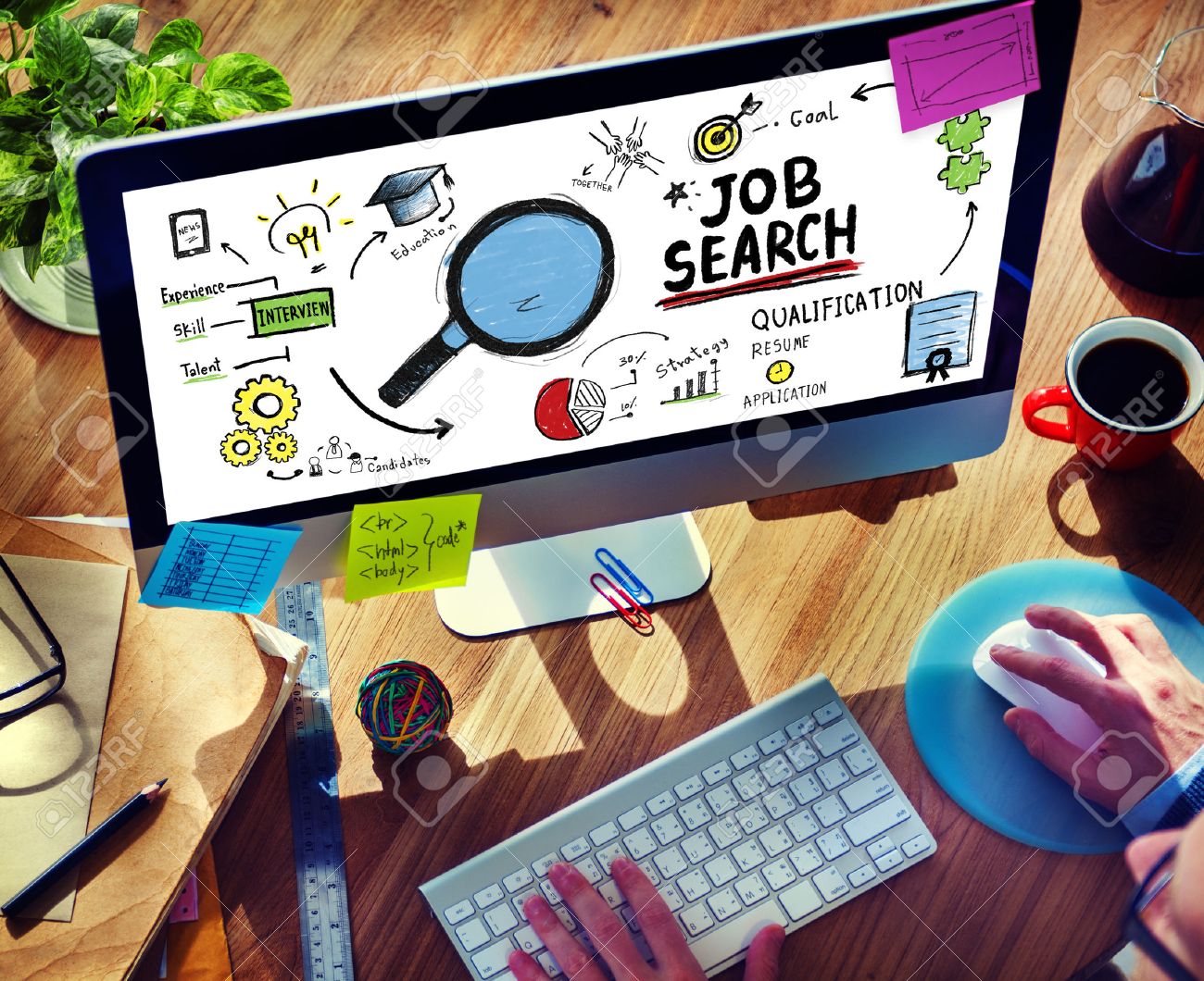 businessman internet online job search application concept stock internet job search
