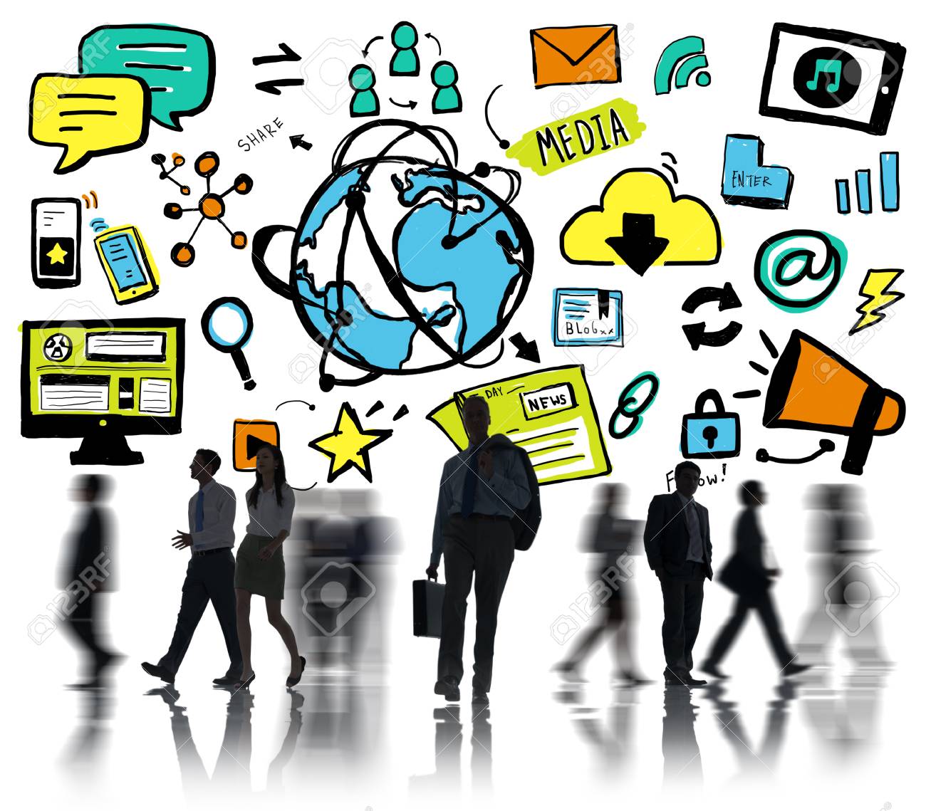 Gente De Negocios Medios De Comunicación Social Network Concept Global  Imagen y Fotografía Gratis 41065169.