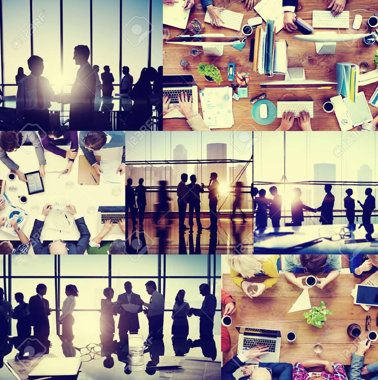 business people colleagues interaction communication office collage office collage