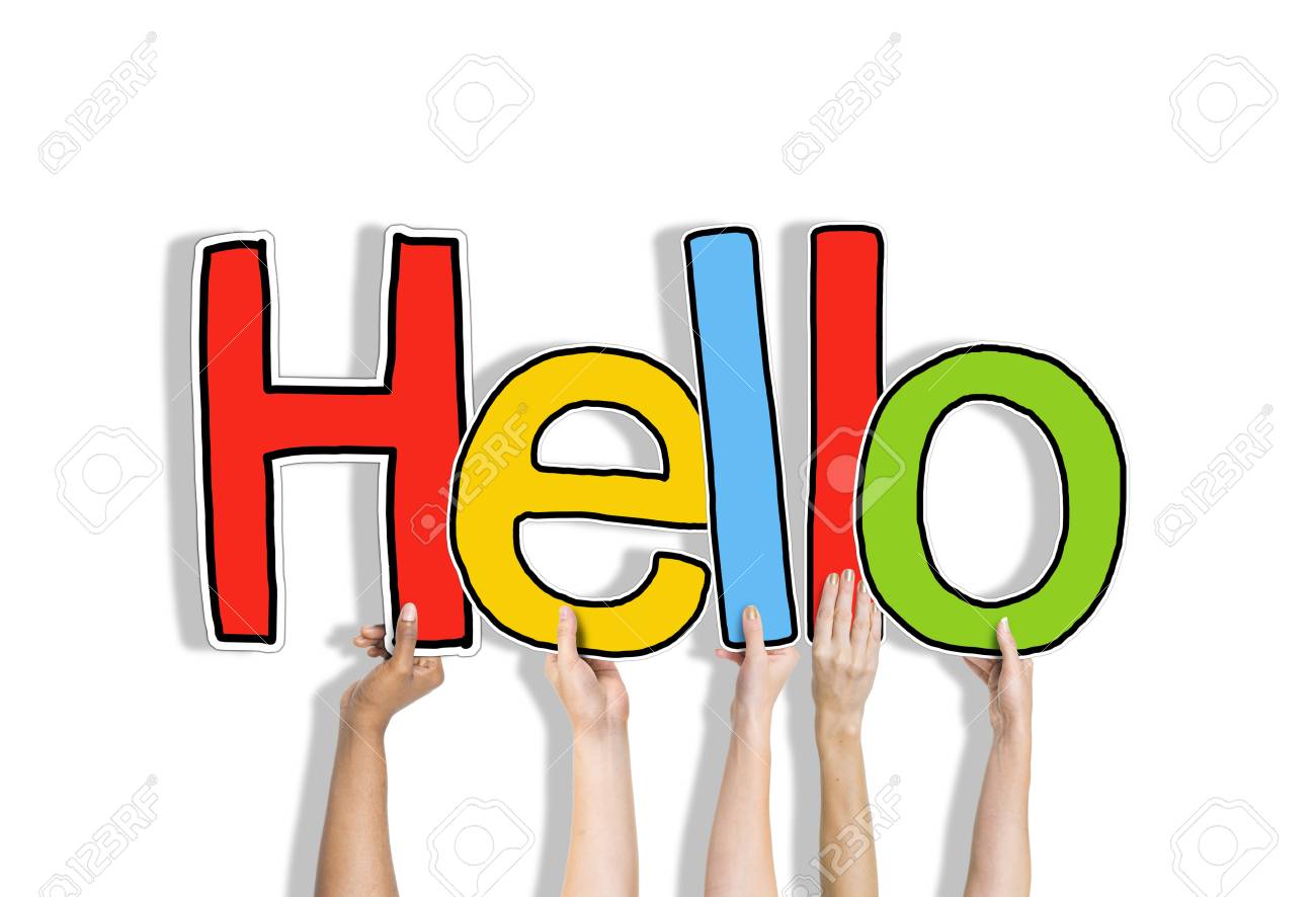 Hands Holding Word Hello Concept Stock Photo, Picture And Royalty ...
