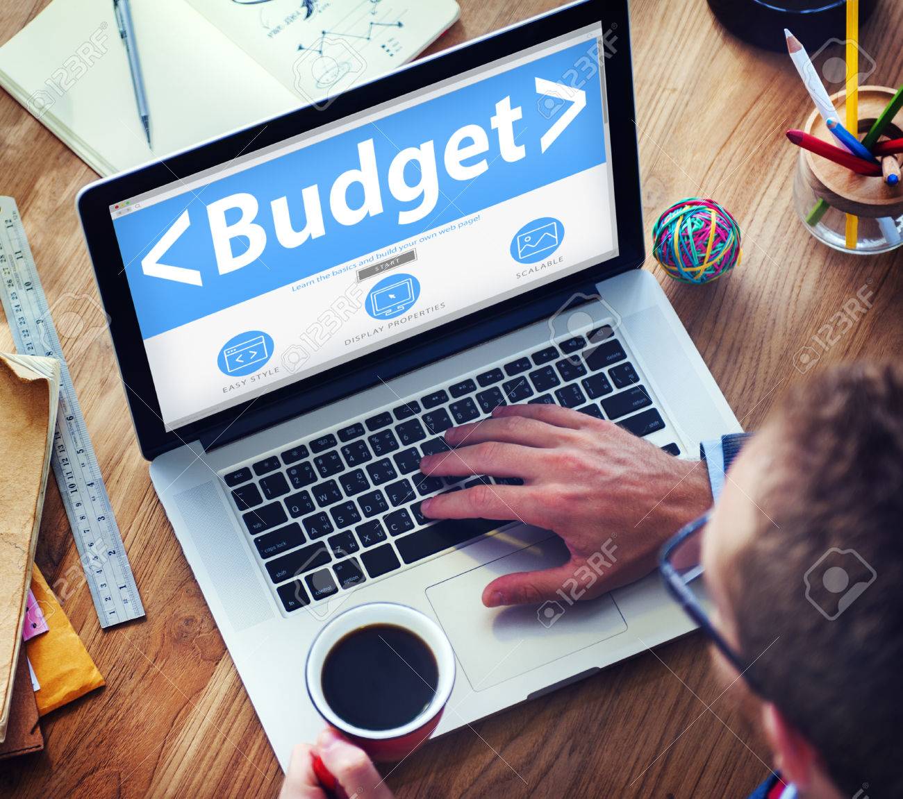 digital online budget finance bookkeeping office working concept