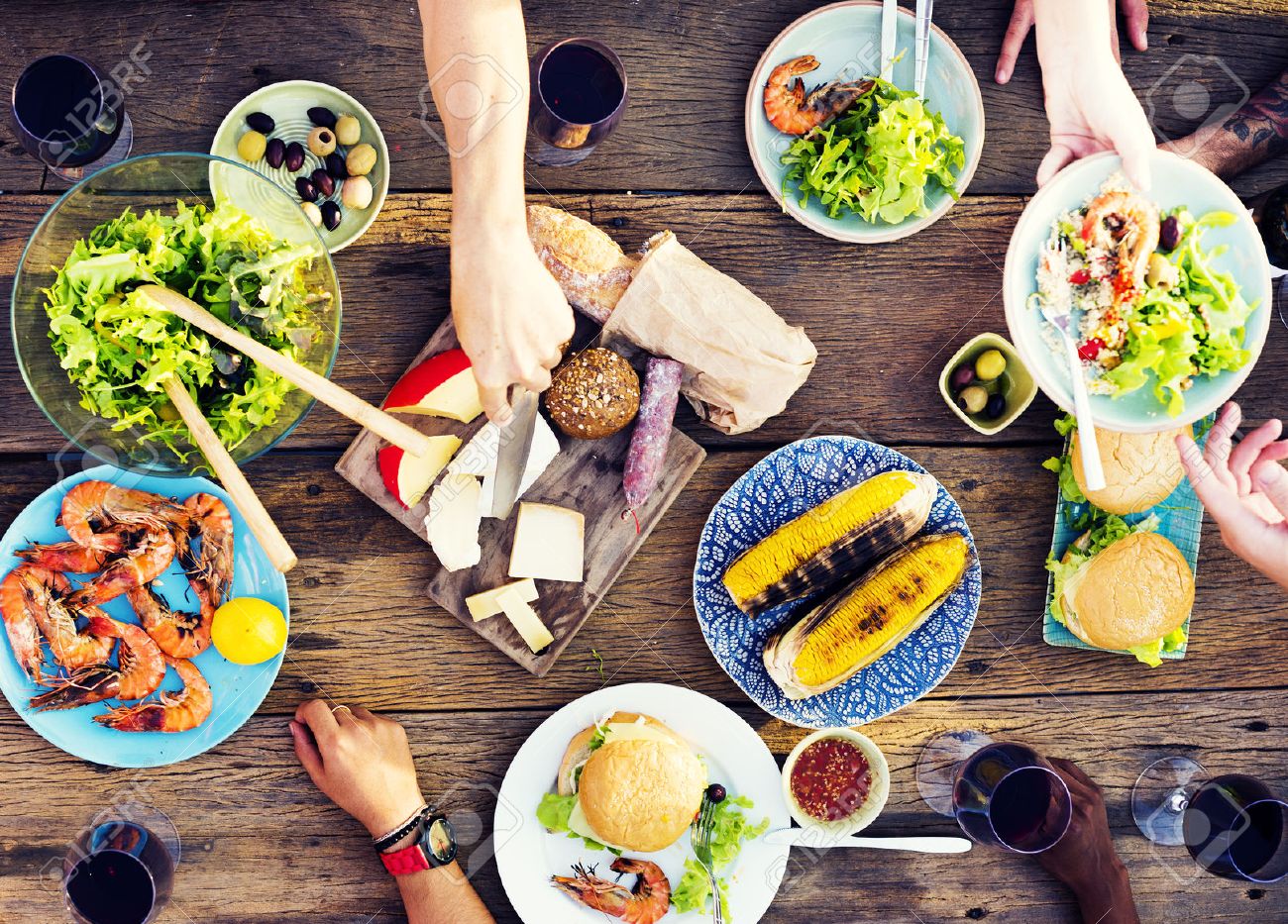Food Table Celebration Delicious Party Meal Concept - 47062607 Food Table Celebration Delicious Party Meal Concept - 47062607