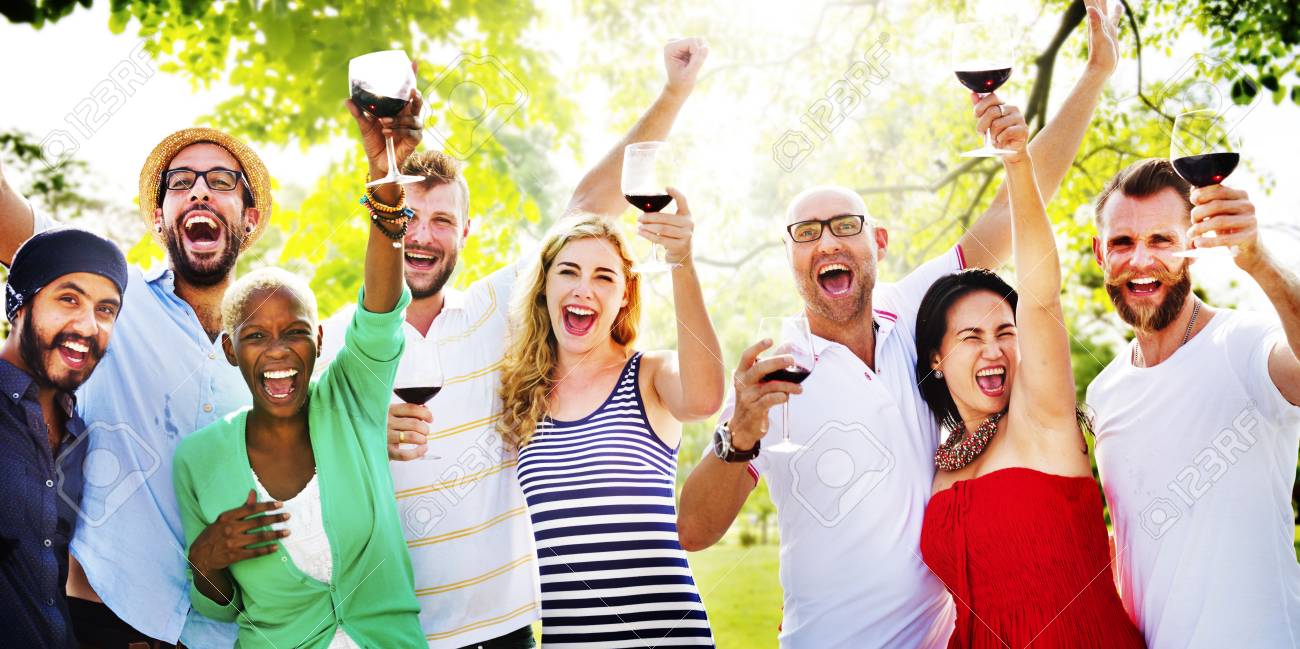 Concept Amis Amitié Celebration Party Extérieur Banque D'Images Et ...