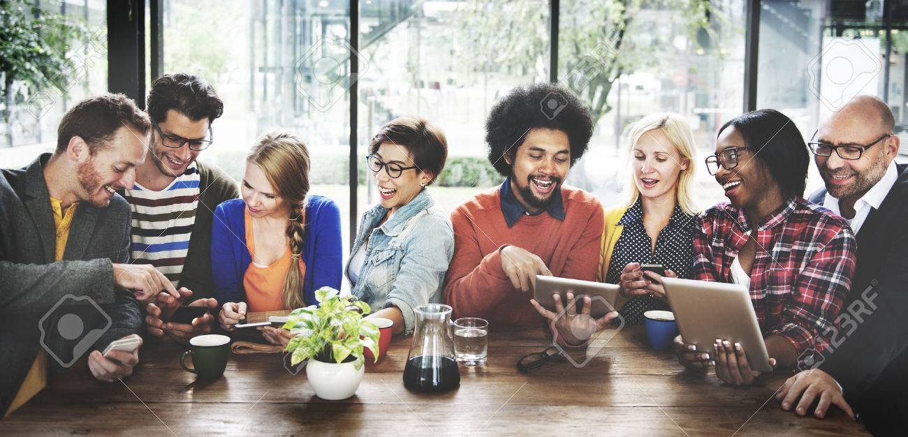 People Meeting Communication Technology Digital Tablet Concept - 52464854 People Meeting Communication Technology Digital Tablet Concept - 52464854