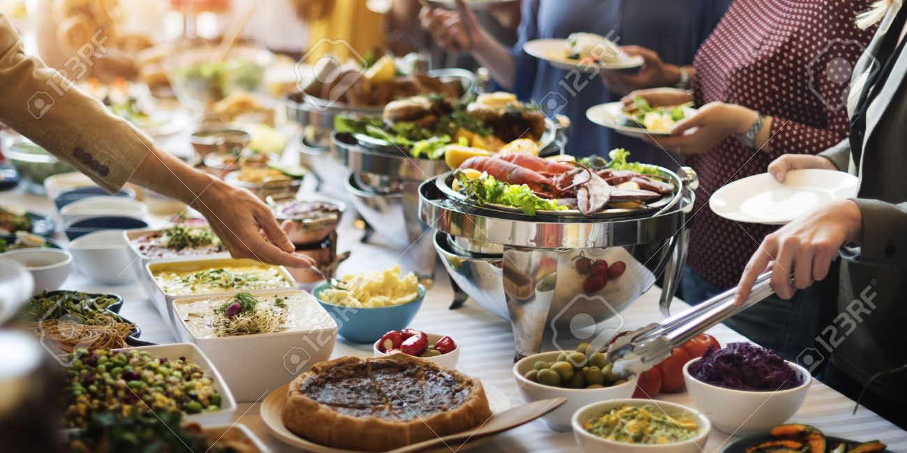 Food Buffet Catering Dining Eating Party Sharing Concept - 54701319 Food Buffet Catering Dining Eating Party Sharing Concept - 54701319