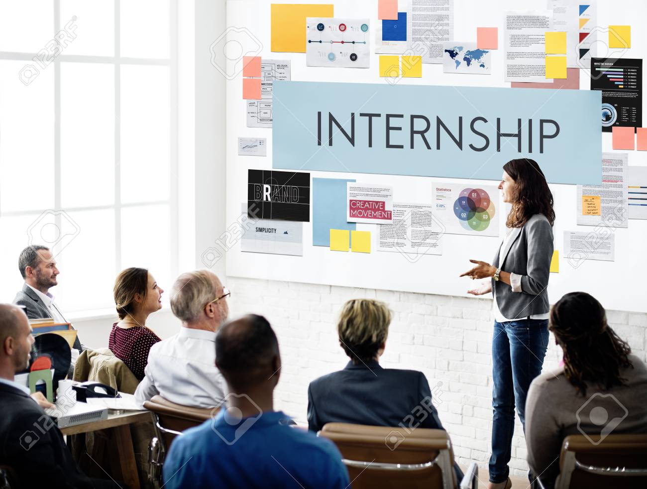 internship management temporary position concept stock photo