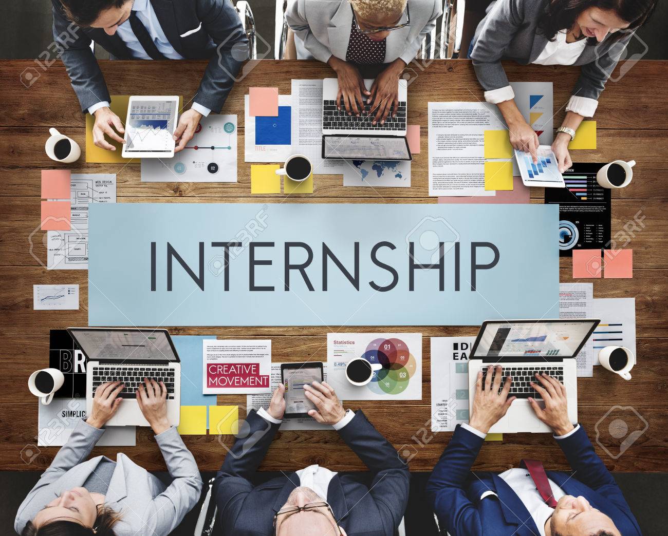 internship management temporary position concept stock photo