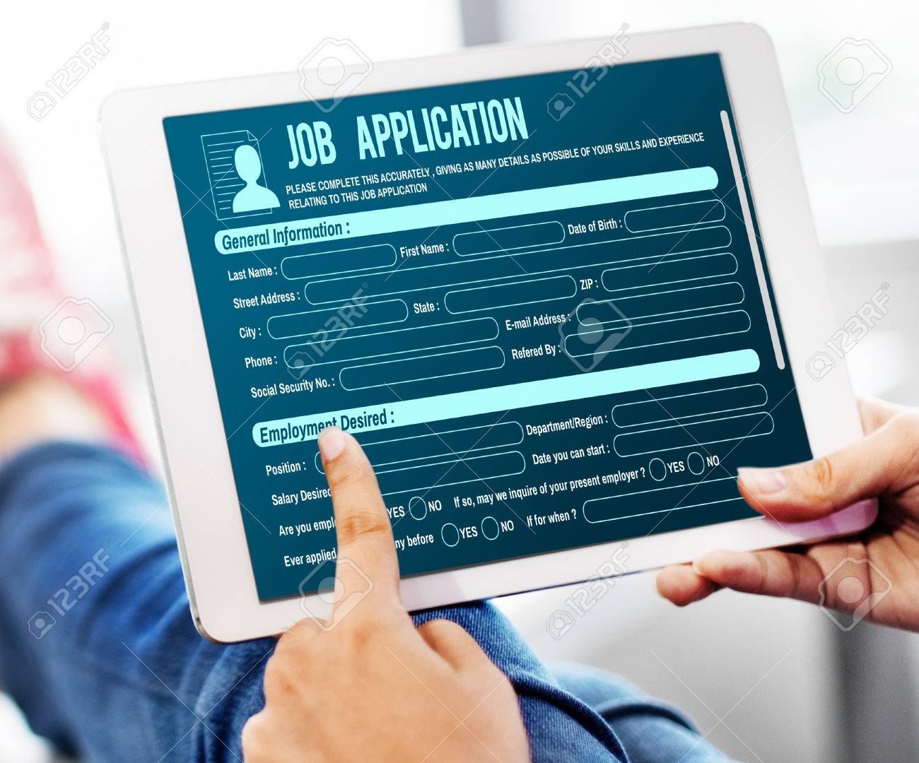 online web job application form concept stock photo picture and