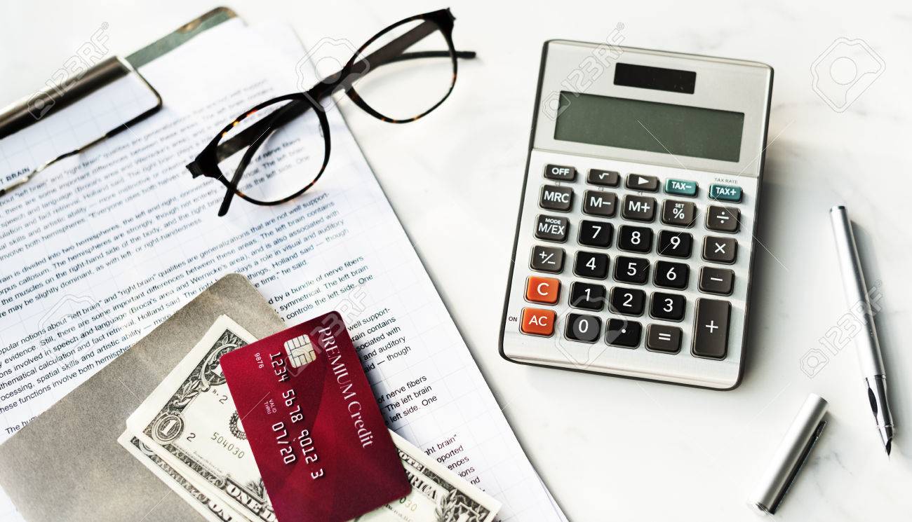 calculator money credit card payment finance accounting concept payment calculator credit card