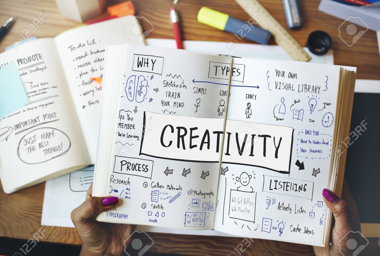 sketching visual notes design handwriting ideas concept stock photo