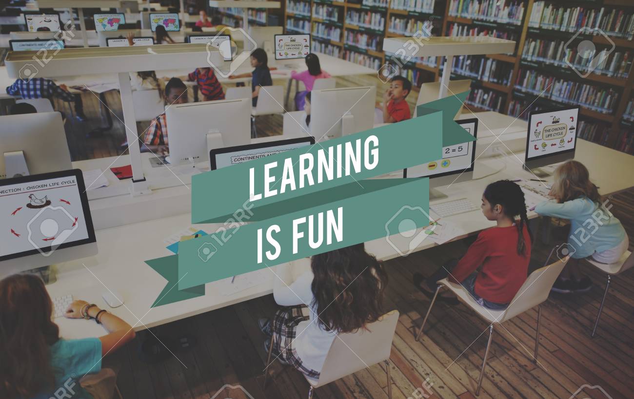 learning is fun education studying intelligence concept stock photo