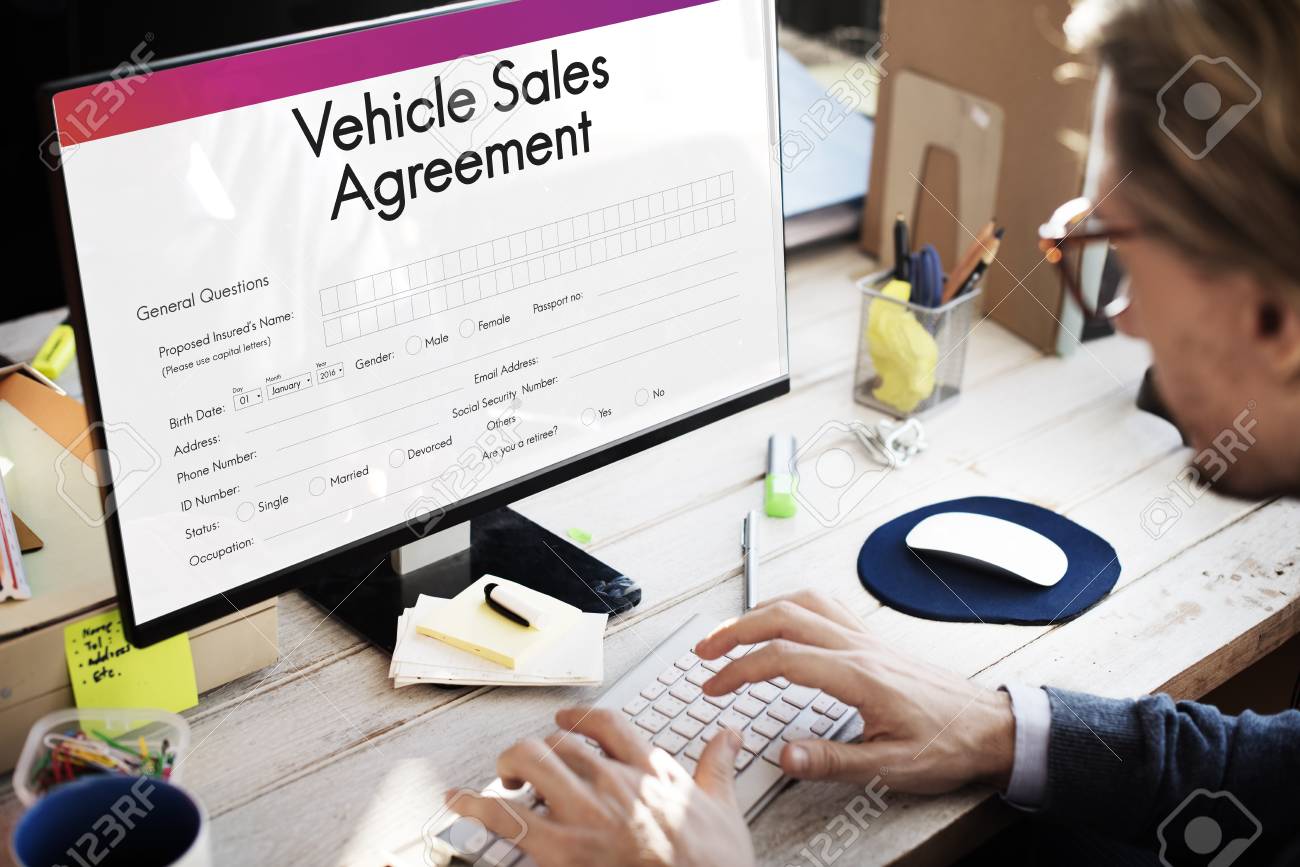 vehicle sales agreement form concept stock photo picture and