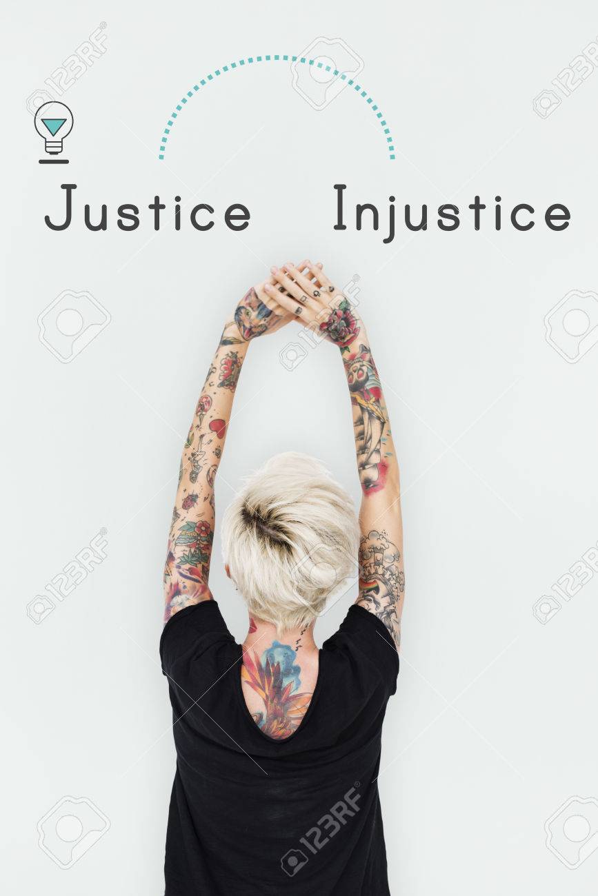正義の不公平の公平性の不当な反対反意語 の写真素材 画像素材 Image
