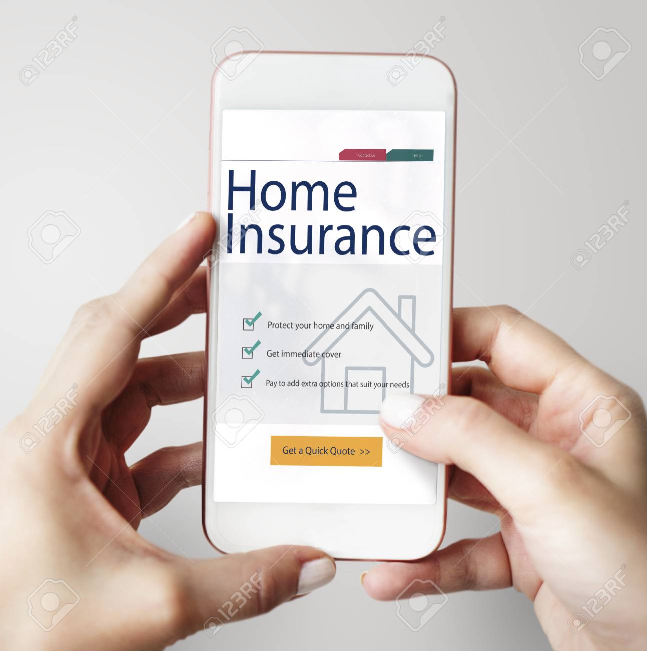 Phone With Home Insurance Concept Stock Photo Picture And Royalty Free Image Image 113040684