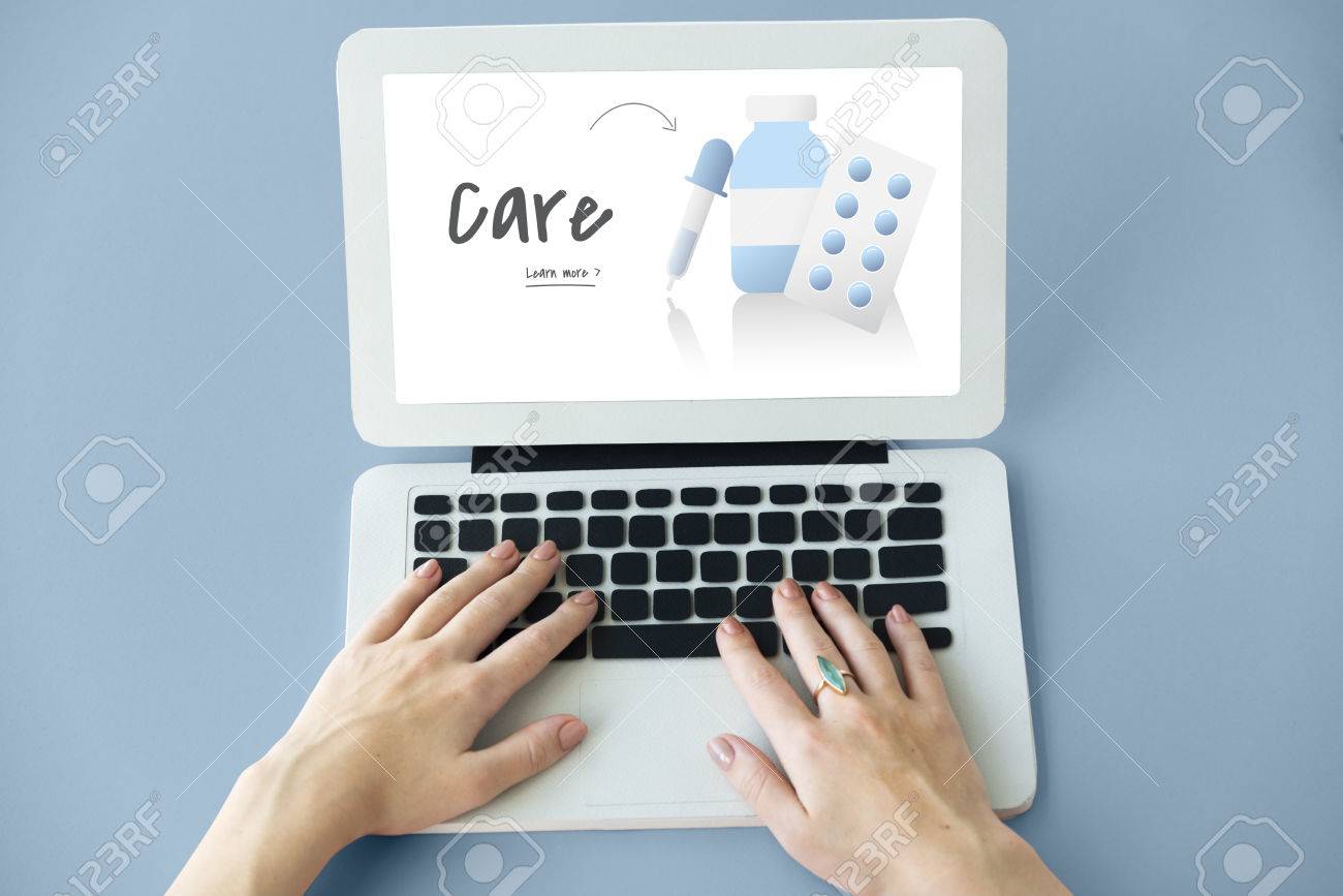 hands working on laptop