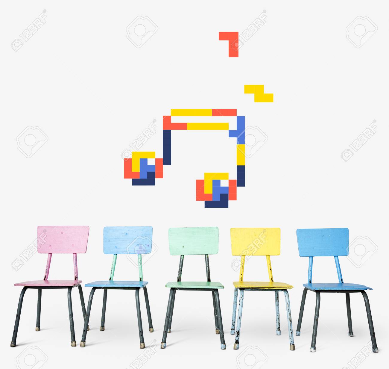 8 Bit Illustration Of Musical Note Media Entertainment Stock Photo