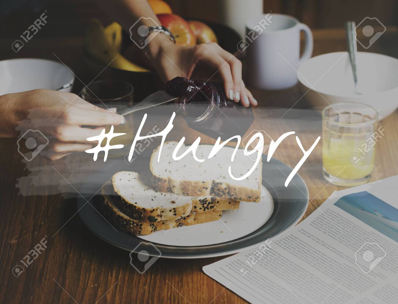 Food Meal Breakfast Hungey Word Hashtag Graphic Stock Photo Picture And Royalty Free Image Image