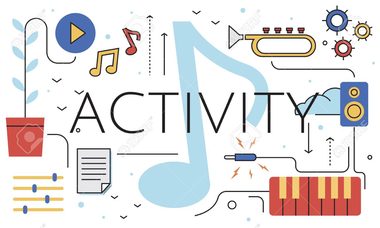 music note leisure hobby activity pastime word graphic stock photo 82941318