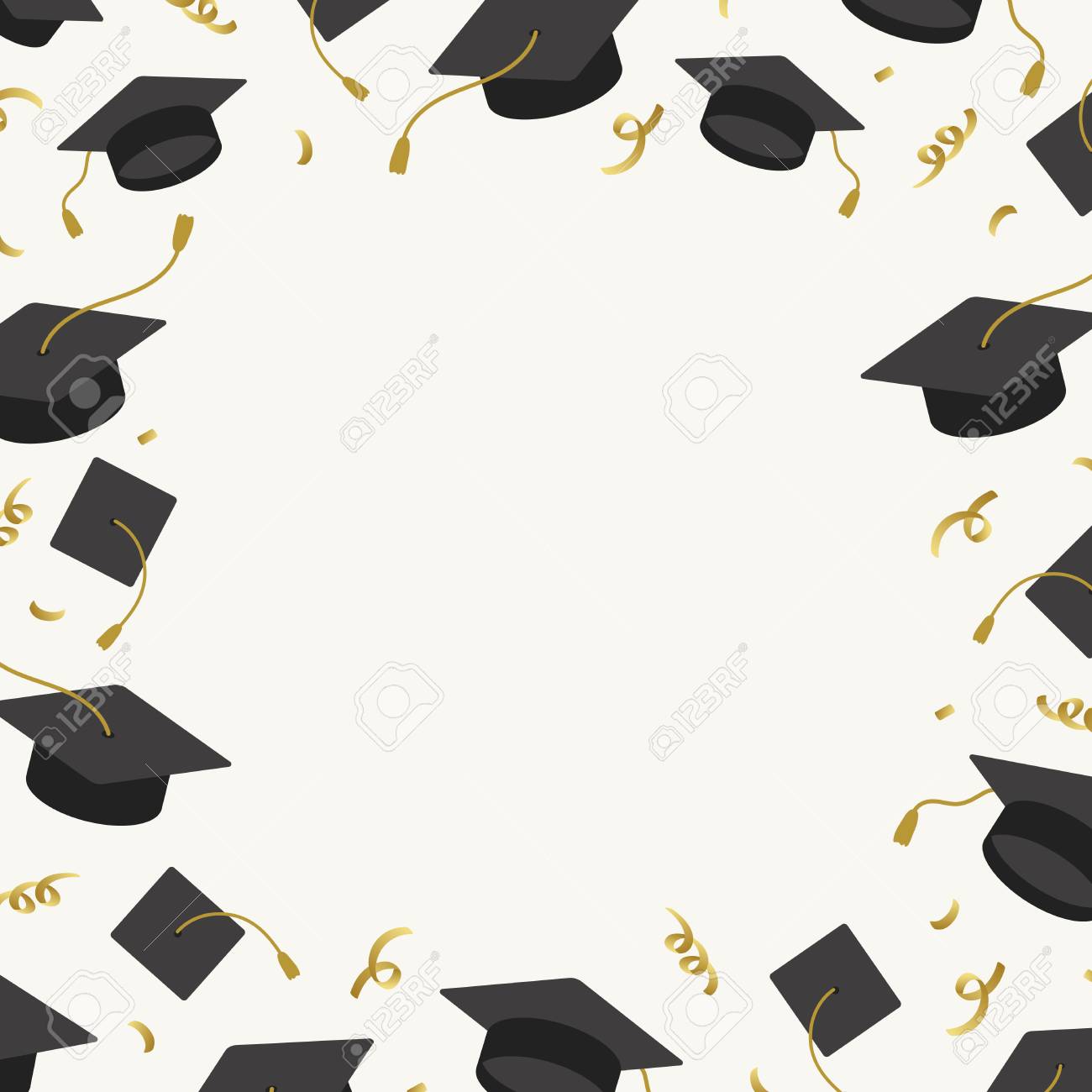 Graduation Background With Mortar Boards Vector Royalty Free Cliparts Vectors And Stock Illustration Image 124774201