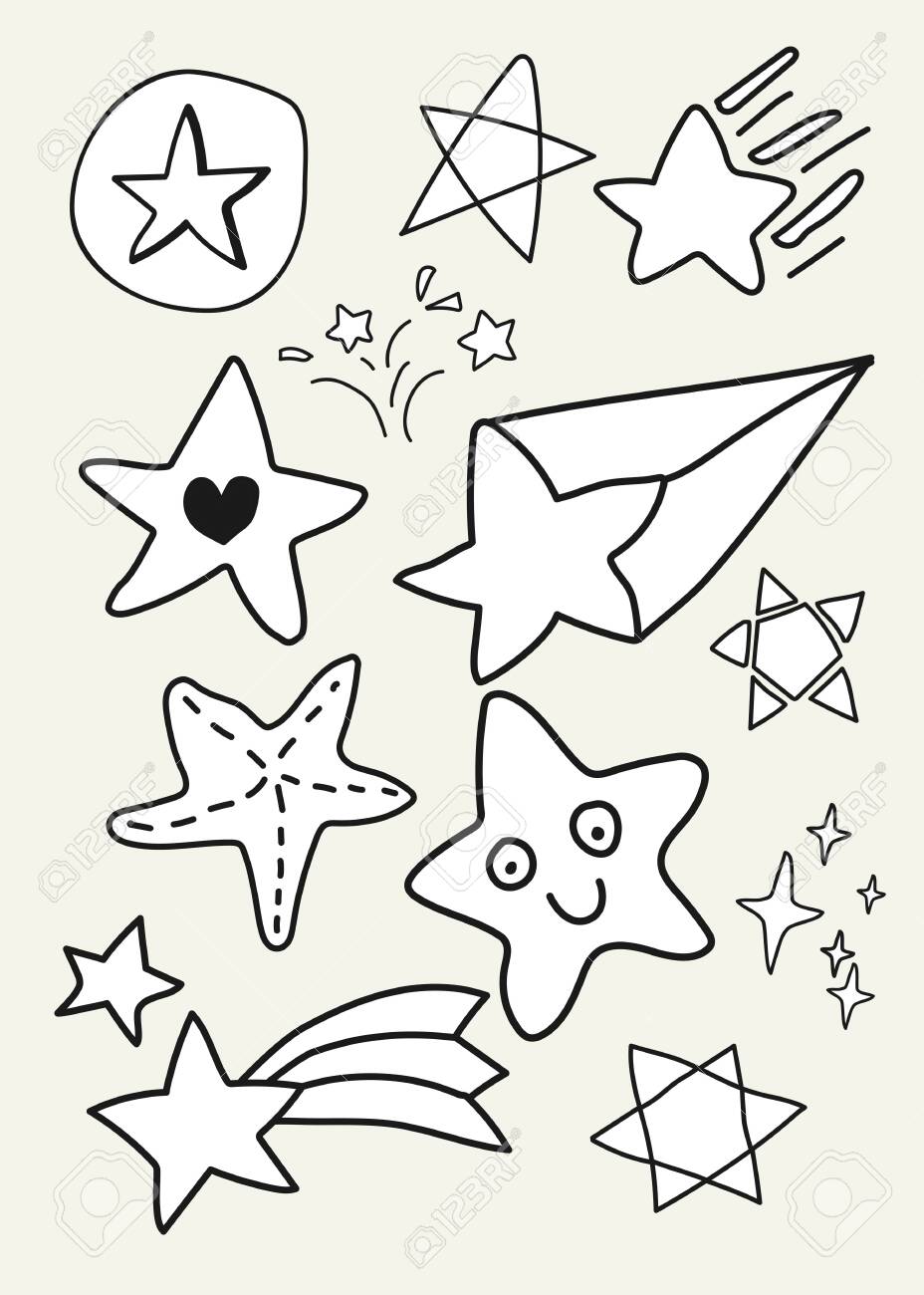 Hand drawn white star vectors collection - 123722336 Hand drawn white star vectors collection - 123722336
