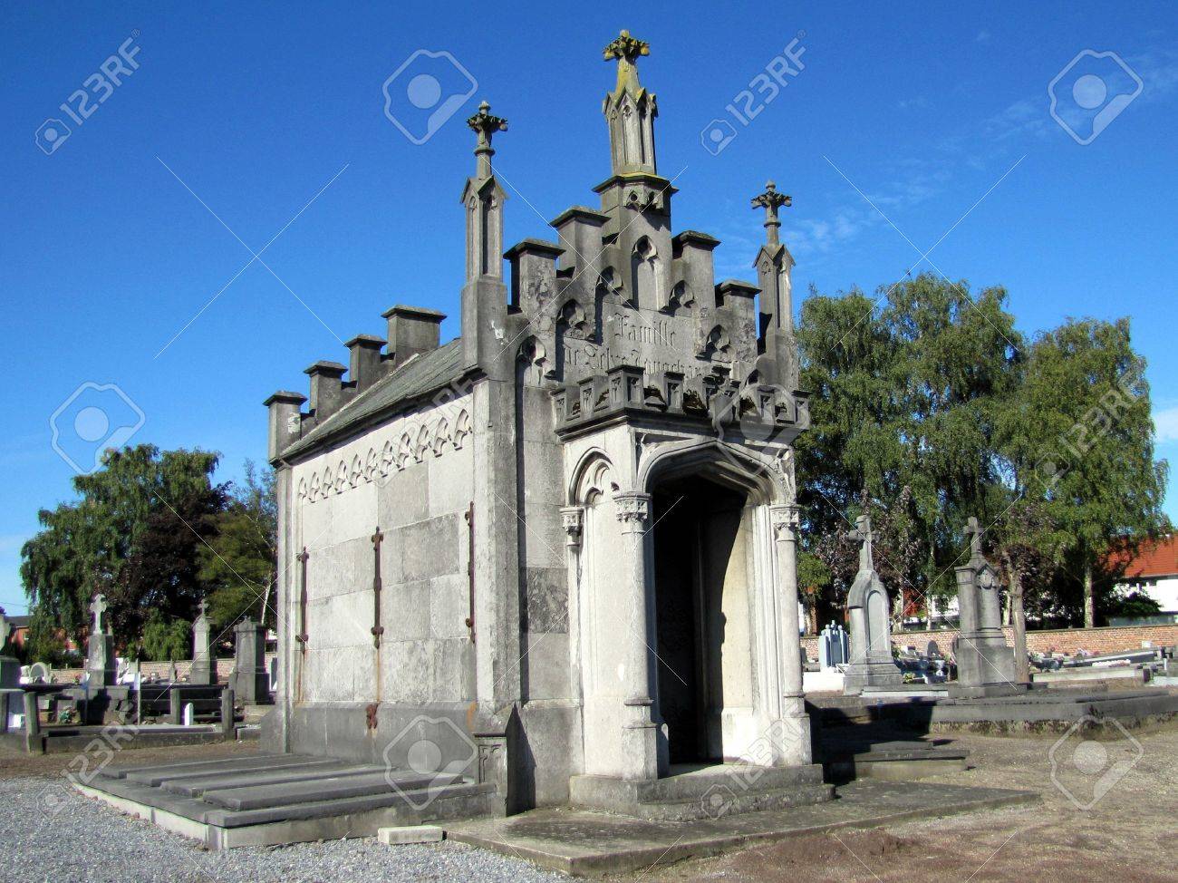 crypt funeral stock photo