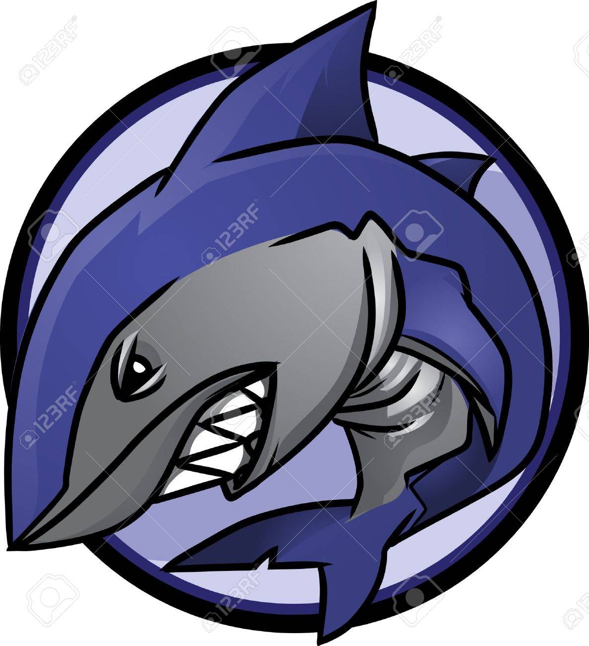 鮫のロゴ 偉大な白いサメのロゴ 画像は 簡単に編集用のレイヤーに分かれています のイラスト素材 ベクタ Image