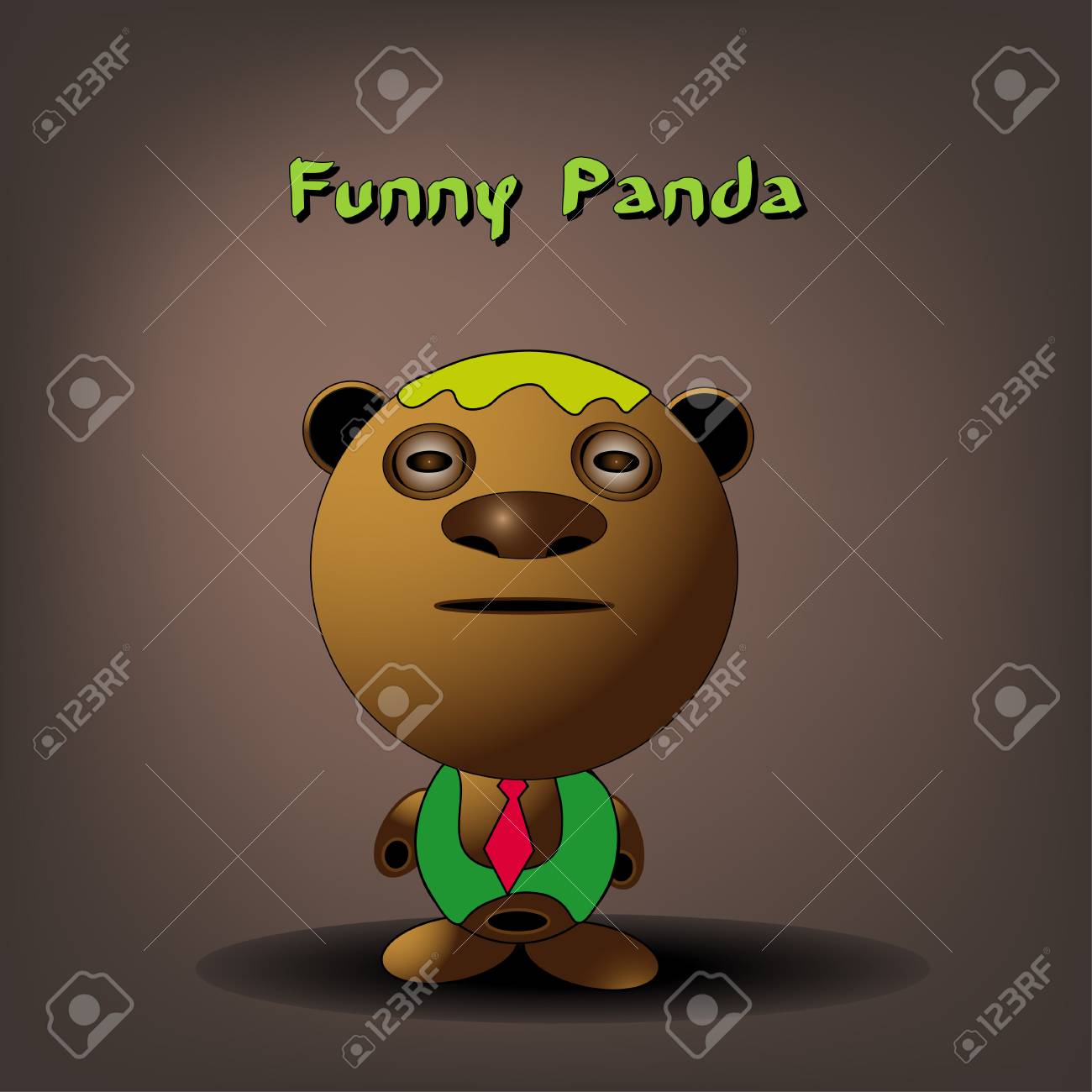 ベクトルフラットスタイルのパンダクマキャラクターは アニメーションや子供の本のイラスト 竹林に座っているかわいいパンダクマ ベクトルイラスト の イラスト素材 ベクタ Image