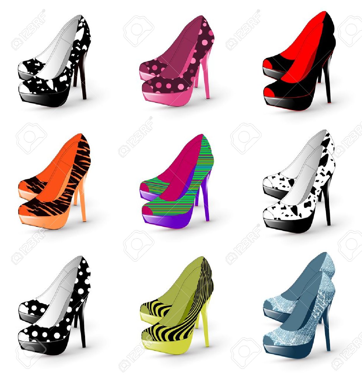 Illustration of fashion high heel woman shoes collection - 10415854 Illustration of fashion high heel woman shoes collection - 10415854
