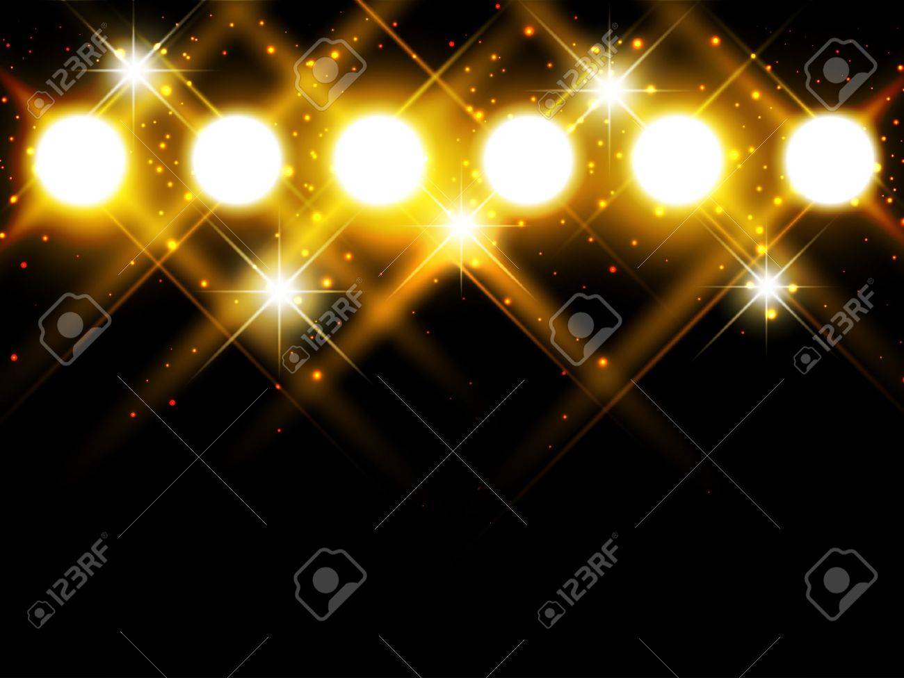 spotlights with stars over dark background, copyspace - 11411437 spotlights with stars over dark background, copyspace - 11411437