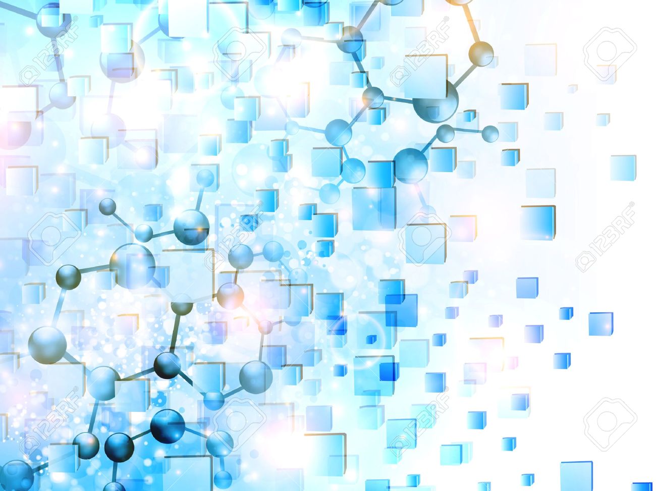 molecule illustration over abstract cubes background - 14206745 molecule illustration over abstract cubes background - 14206745