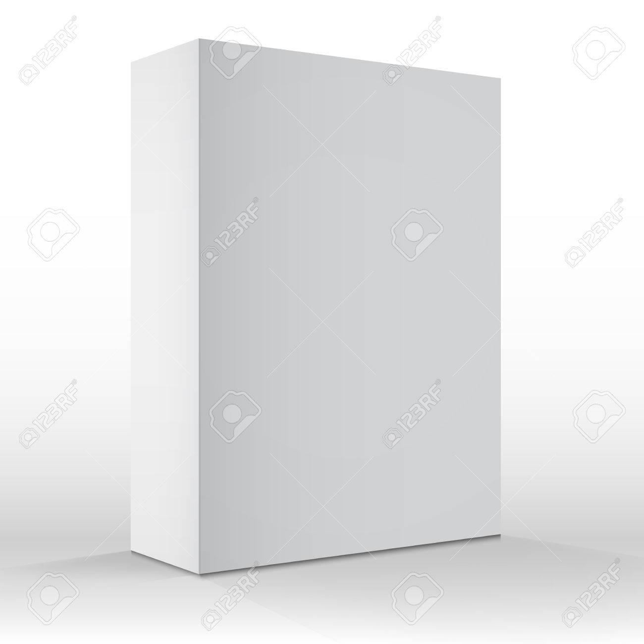 illustration of realistic vector blank white packaging box template