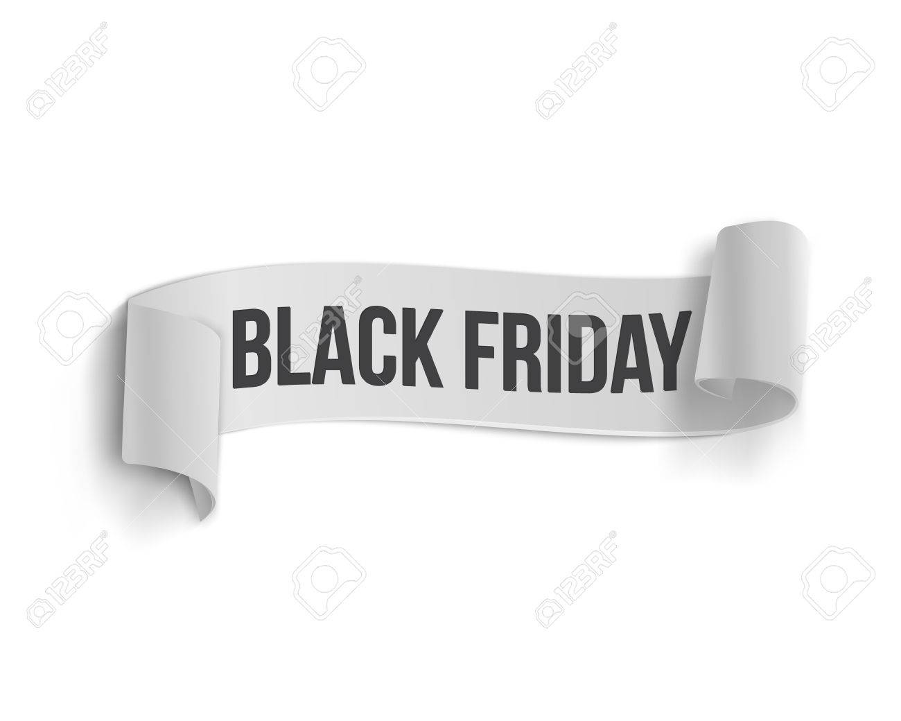 illustration of black friday sale curved ribbon banner template