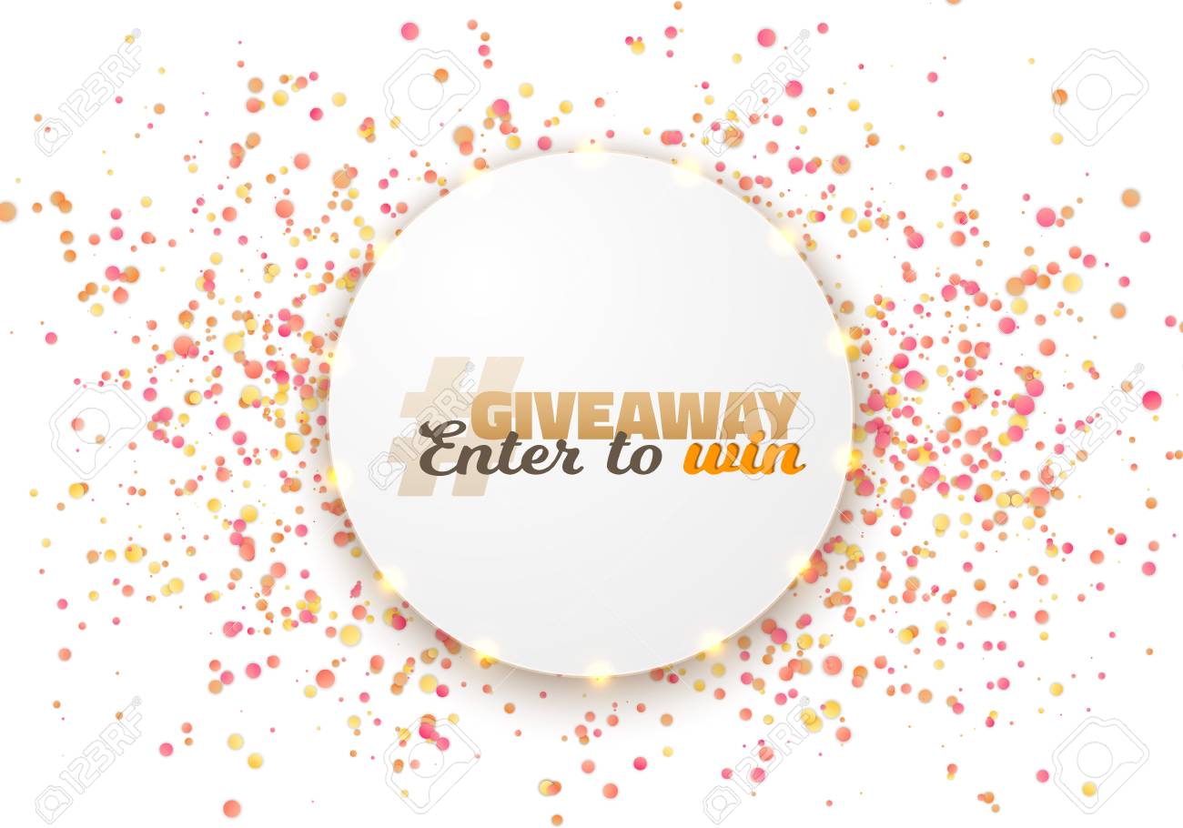 illustration of giveaway competition template realistic button