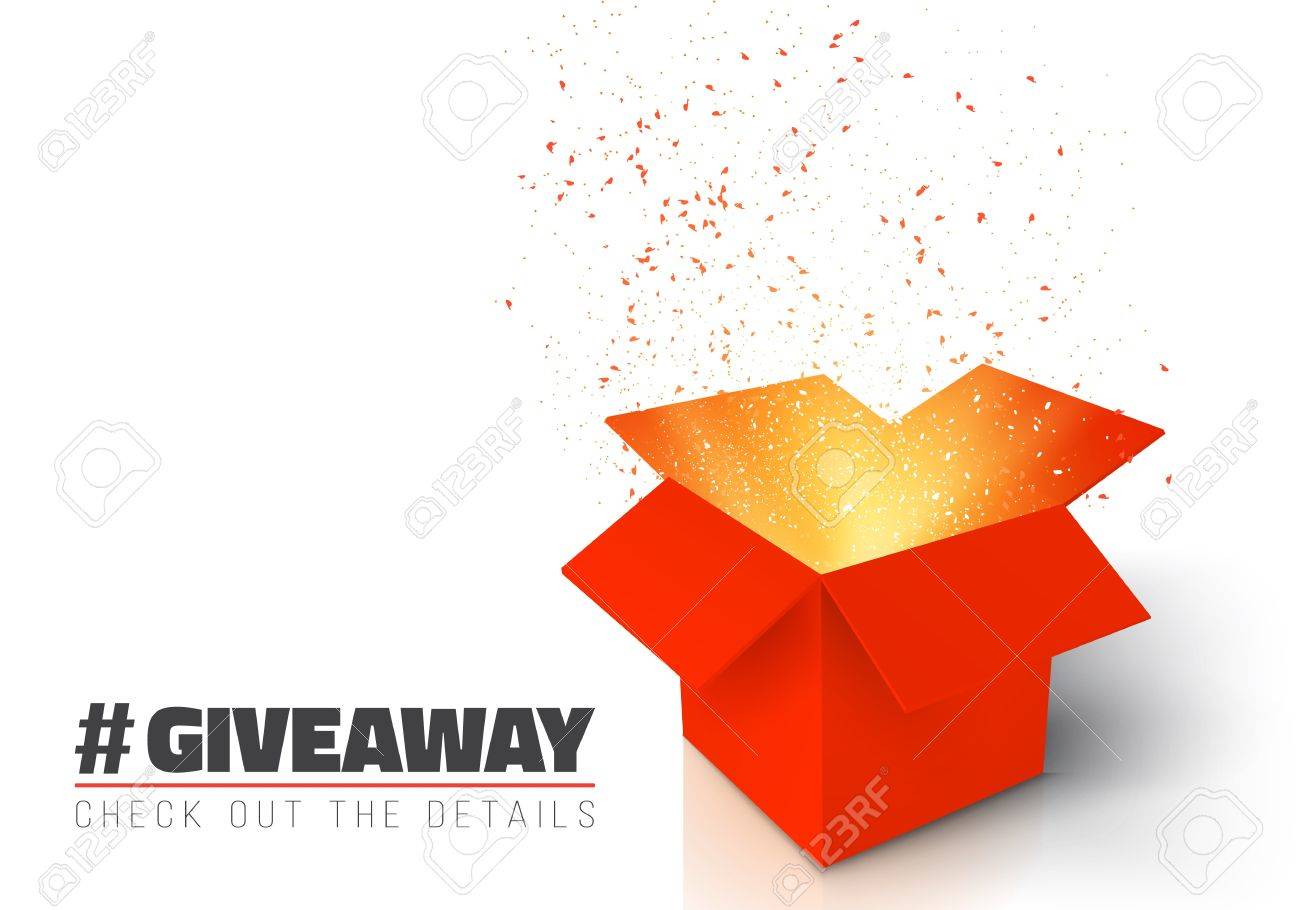Illustration of Red Gift Box Isolated on White Background. Open Box with Confetti. Giveaway Competition Enter to Win Prize Concept - 74157637 Illustration of Red Gift Box Isolated on White Background. Open Box with Confetti. Giveaway Competition Enter to Win Prize Concept - 74157637