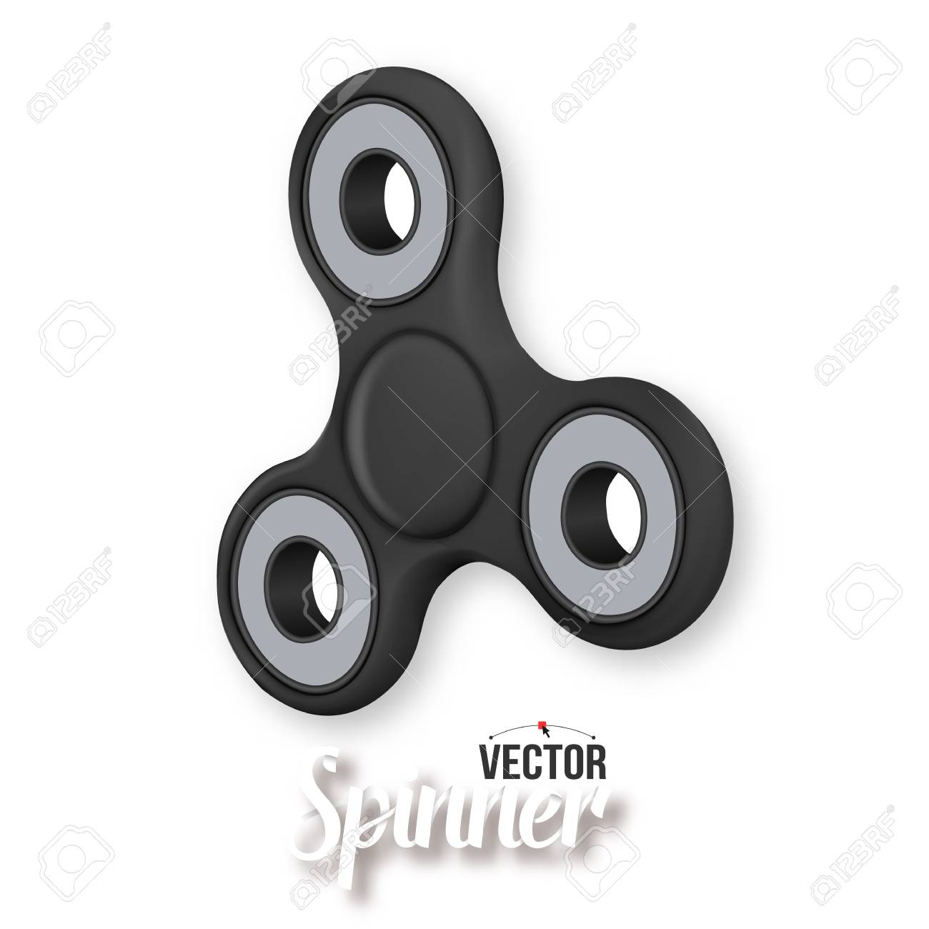 気をもむスピナーのイラスト 3 D のリアルなそわそわスピナー モダンなリラクゼーション グッズ アイコン白で隔離のイラスト素材 ベクタ Image