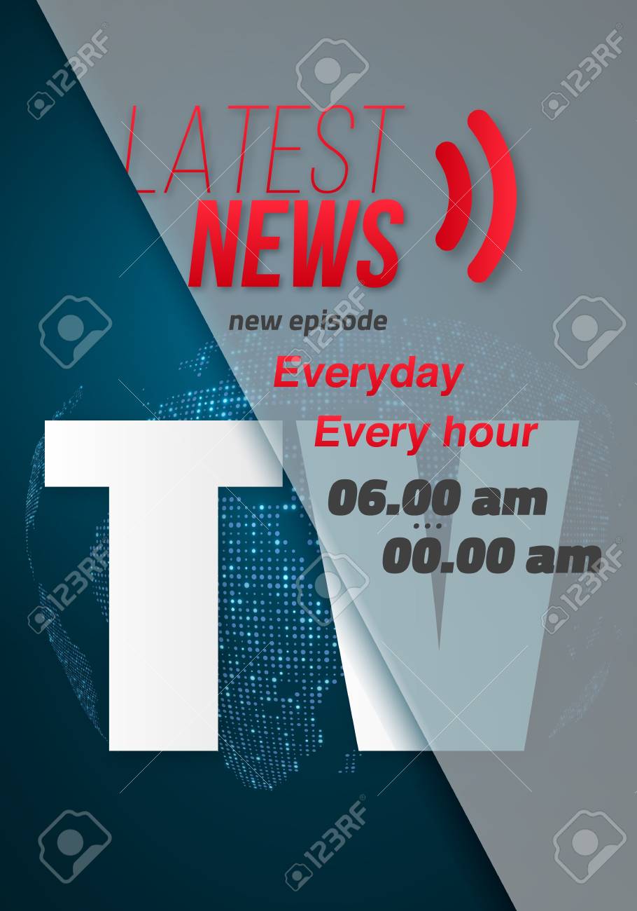 illustration of breaking news banner broadcast news design template