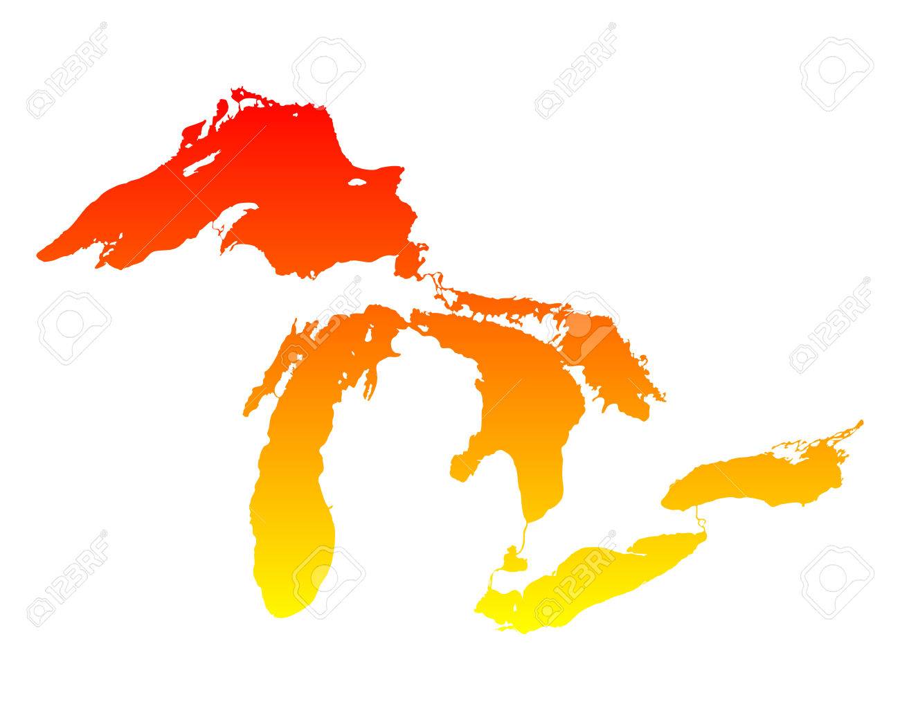 map of great lakes royalty free cliparts vectors and stock