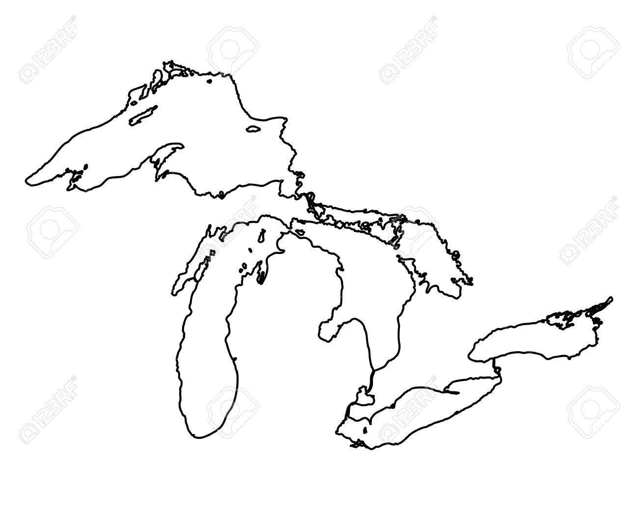 map of great lakes royalty free cliparts vectors and stock