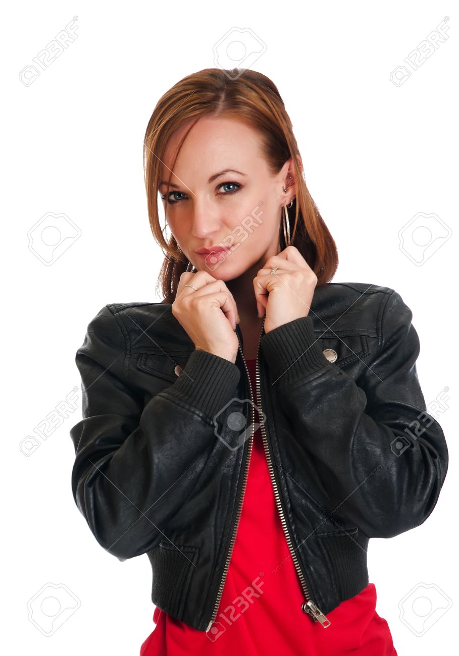 short red leather jacket