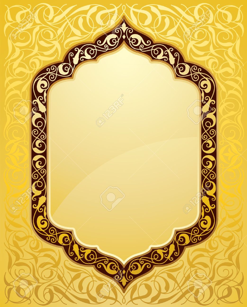 elegant islamic template design in gold background ideal for