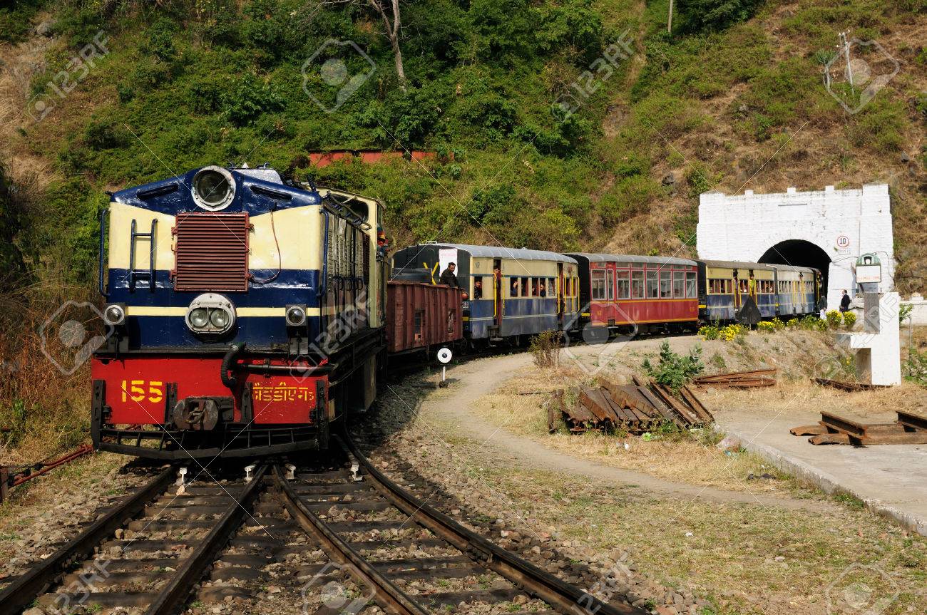 The mountain toy train from Kalka to Shimla. It is tourist attraction in India, with beautiful wiev on the Hymalaya mountains. UNESCO - 65027893 The mountain toy train from Kalka to Shimla. It is tourist attraction in India, with beautiful wiev on the Hymalaya mountains. UNESCO - 65027893