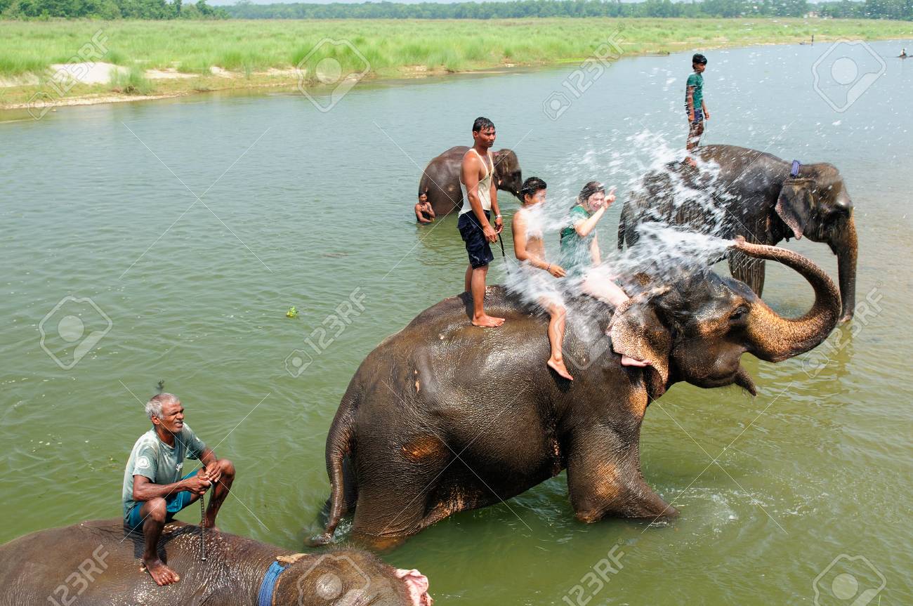Nepal River Bathing Nepal River Bathing