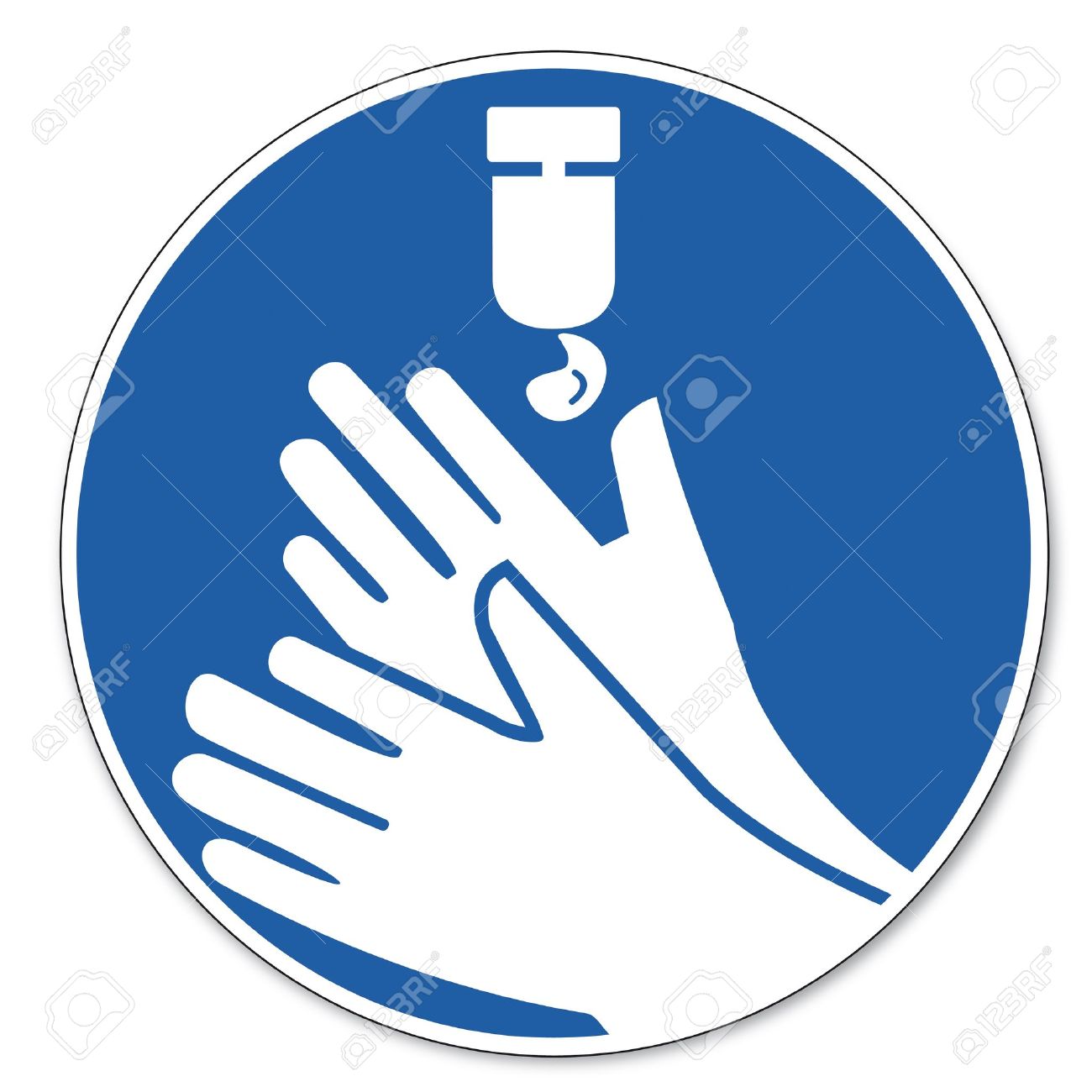Commanded sign safety sign pictogram occupational safety sign Disinfect your hands do not forget - 14650405 Commanded sign safety sign pictogram occupational safety sign Disinfect your hands do not forget - 14650405