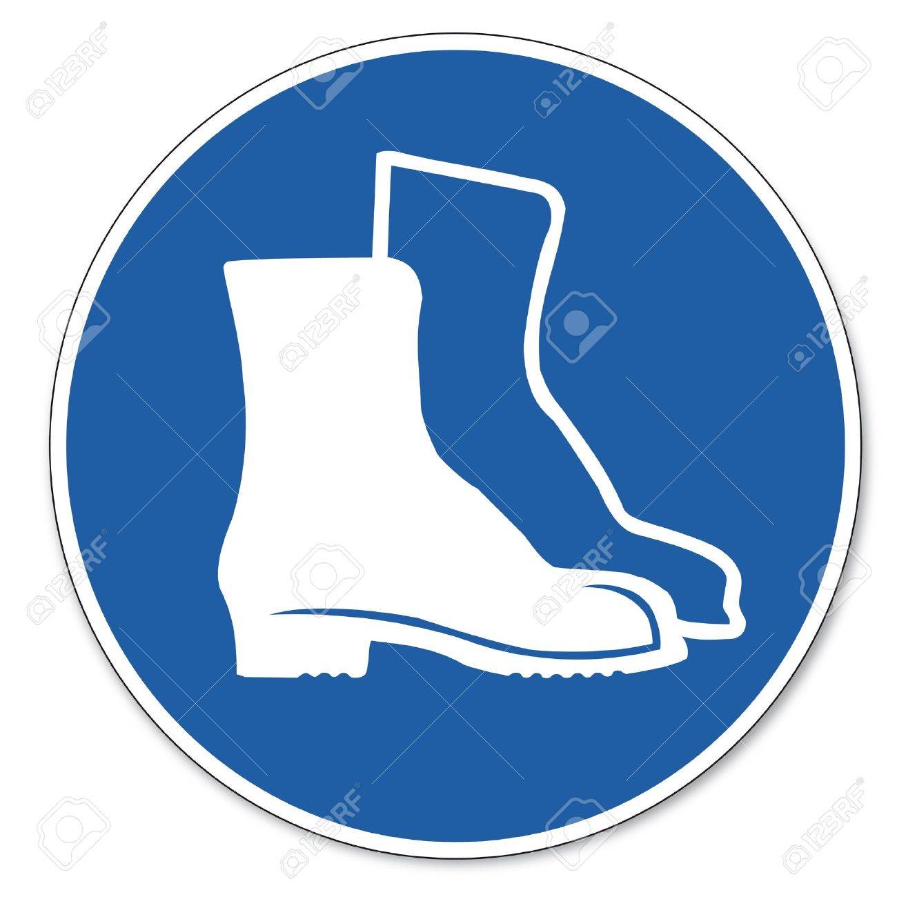 Commanded sign safety sign pictogram occupational safety sign Foot use shoe - 14646068 Commanded sign safety sign pictogram occupational safety sign Foot use shoe - 14646068