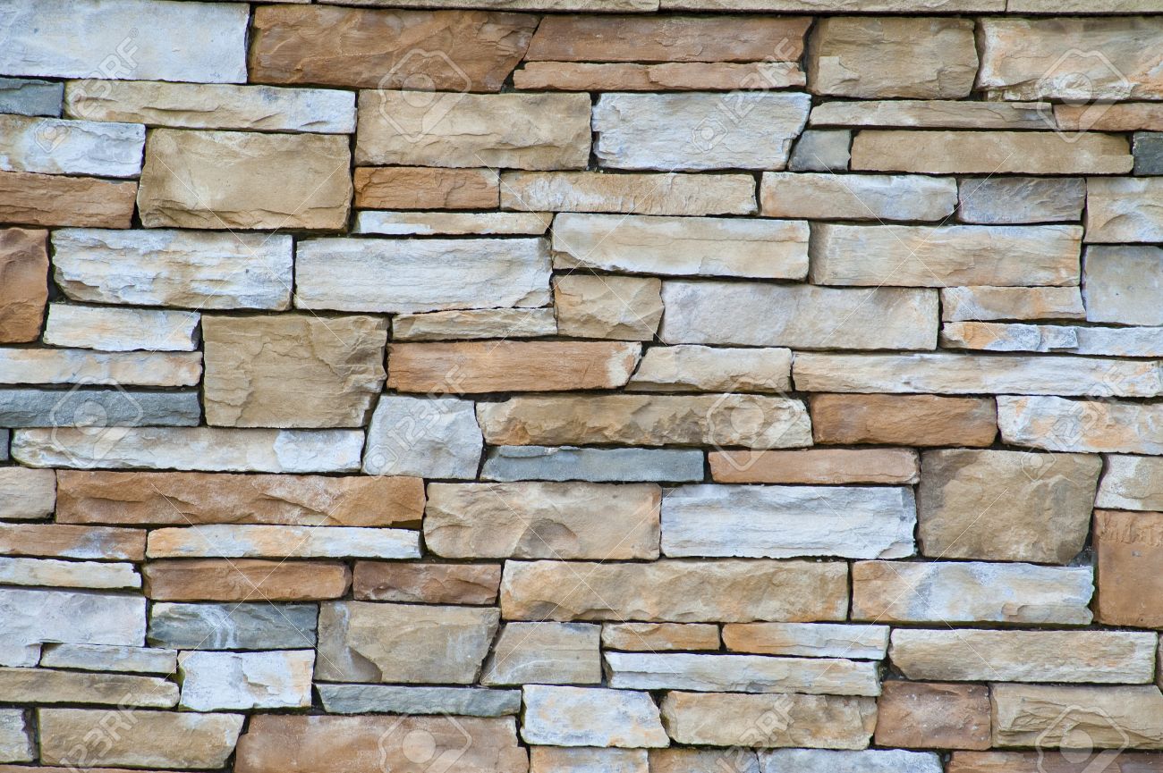テクスチャのために良い 薄い砂岩のレンガの壁 の写真素材 画像素材 Image